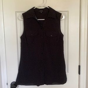 Notations Black and White Polka Dot Top
